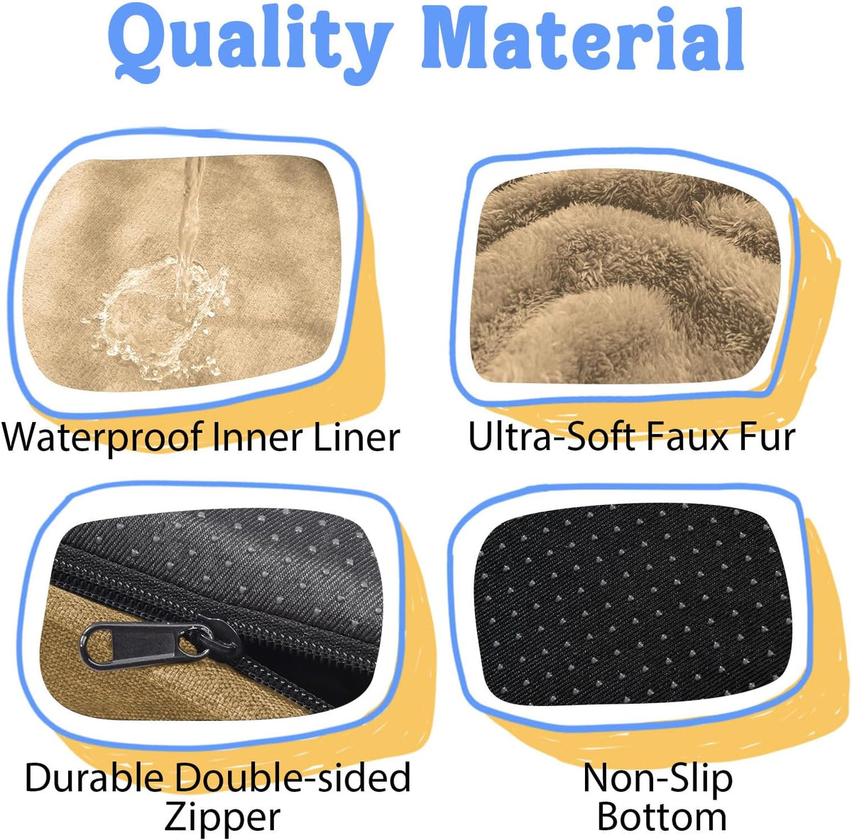 Washable Orthopedic Large Dog Bed - Big Dog Beds with Removable Waterproof Cover and Non-Slip
