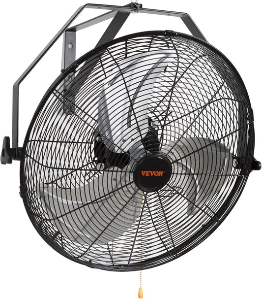 VEVOR 18 Inch Wall Mount Fan, 3-speed IP44 Waterproof, Max. 4150 CFM Wall Mounted Fan for Outdoor