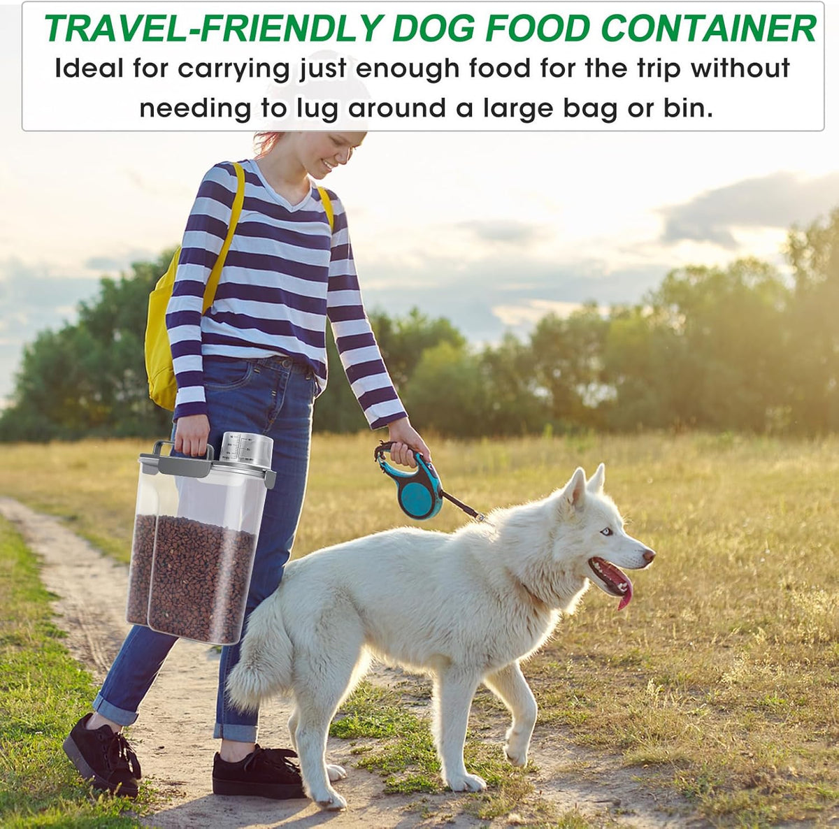 TBMax Large Cat Food Storage Container, Portable Dog Food Container with Upgraded Large Spout and