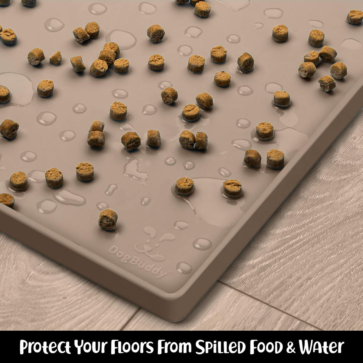 DogBuddy Dog Food Mat – Waterproof Dog Bowl Mat for Food and Water, Silicone Pet Feeding Mats for