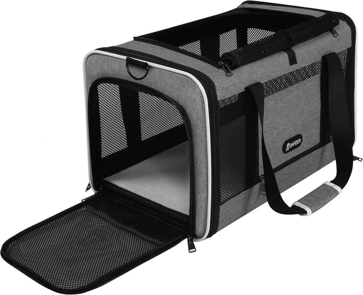 Cat Carrier 18x11x11 Top Load Soft Pet Travel Bag Over 15 lbs, Collapsible Small Dog Puppy Crate 10