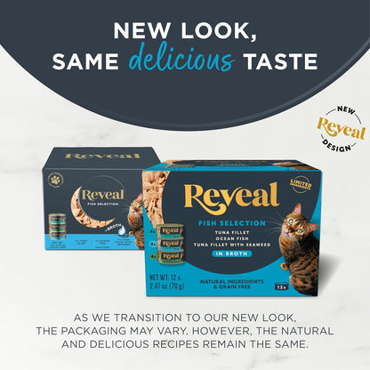 Reveal Natural Wet Canned Cat Food, Limited Ingredient, Grain-Free, Protein with No Artificial
