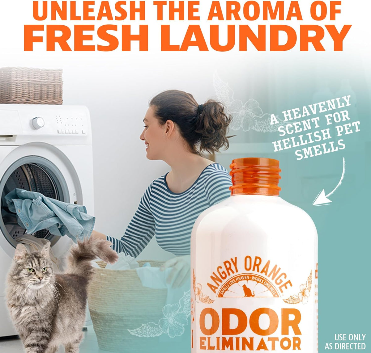 ANGRY ORANGE Pet Odor Eliminator for Cat Urine, Carpet Stains, and Strong Smells – Fresh Scent Odor