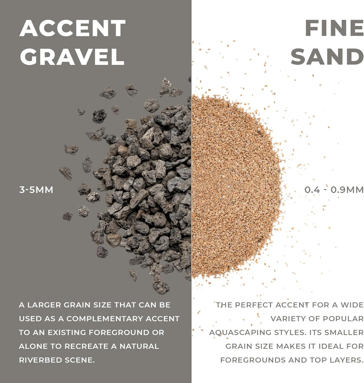 Ultum Nature Systems Controsand Vesuvius Aquarium Gravel (3L) - Versatile Aquarium Substrate for