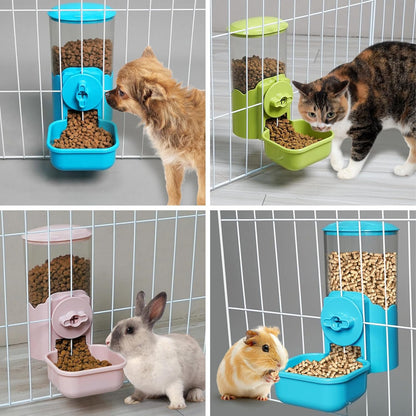 VANNON Small Animal Hanging Automatic Food Dispenser, 35oz Gravity Pet Feeder for Cage, Food Bowl