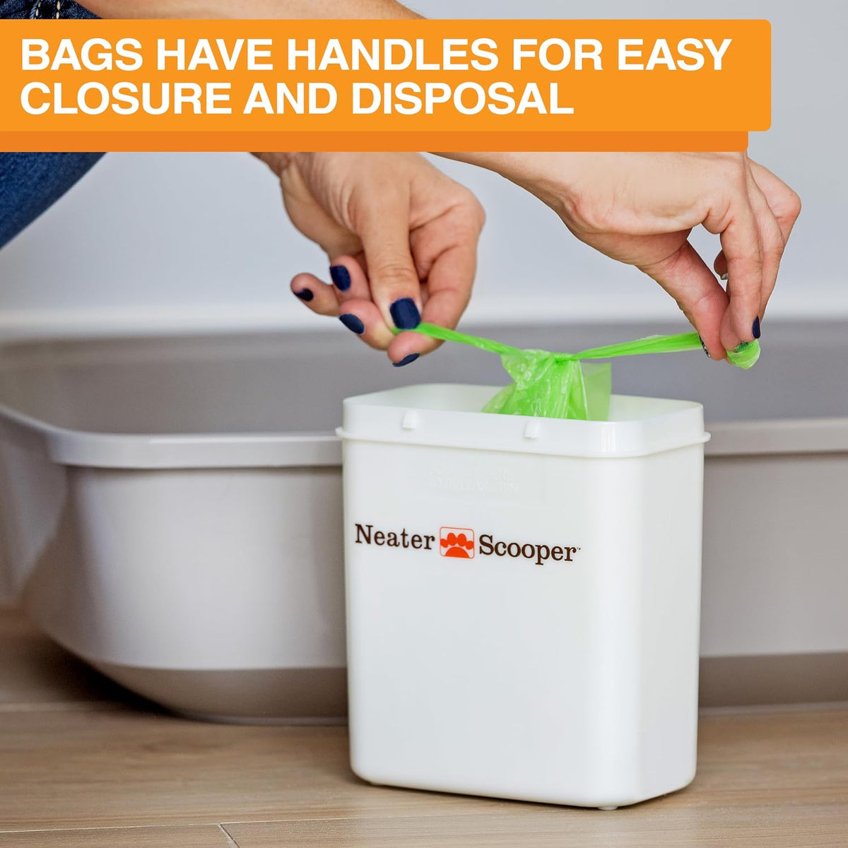 Neater Pet Brands Neater Scooper Standard Cat Litter Scoop, 60 Refill Bags – Mess-Free Cat Litter