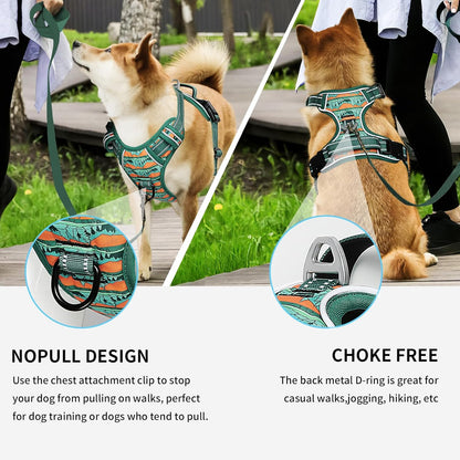 Timos No Pull Dog Harness,No Choke Front Clip Dog Reflective Harness,Adjustable Soft Padded Pet