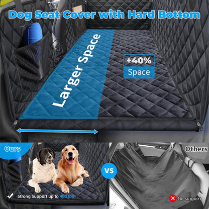 URPOWER Dogs Back Seat Extender with Non-Slip Blanket - Hard Bottom Dog Car Seat Cover & Removable
