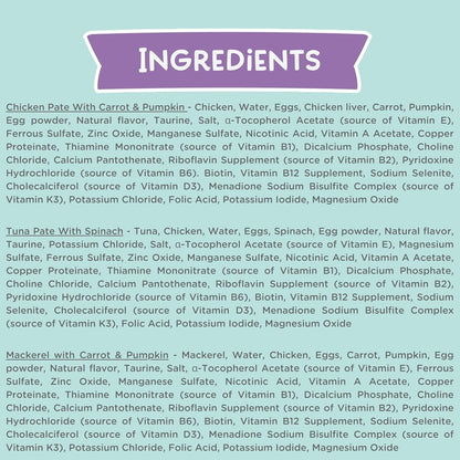 LOVE, NALA - Natural Adult Cat Wet Food - Pate Variety Pack - Tuna, Chicken, Mackerel - Grain Free