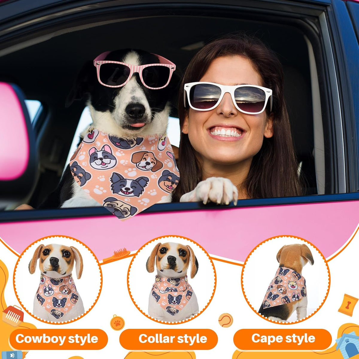 Sanwuta 120 Pcs Fall Dog Bandanas Bulk, Thanksgiving Scarves for Small Medium Large Dogs Cats
