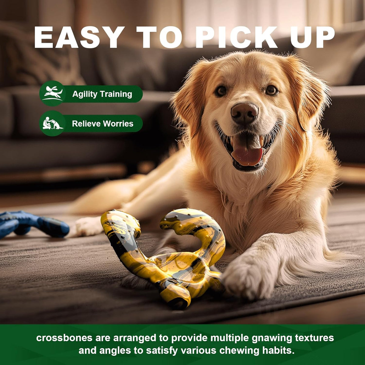 Durable Dog Chew Toy for Aggressive Chewers - Tough Nylon Bone for Medium Breeds, Interactive