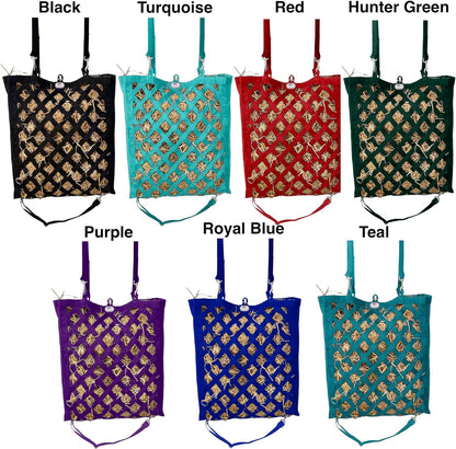 Majestic Ally Premium Nylon Hay Bag for Horses and Livestock, Simulates Grazing, Slow Feeding