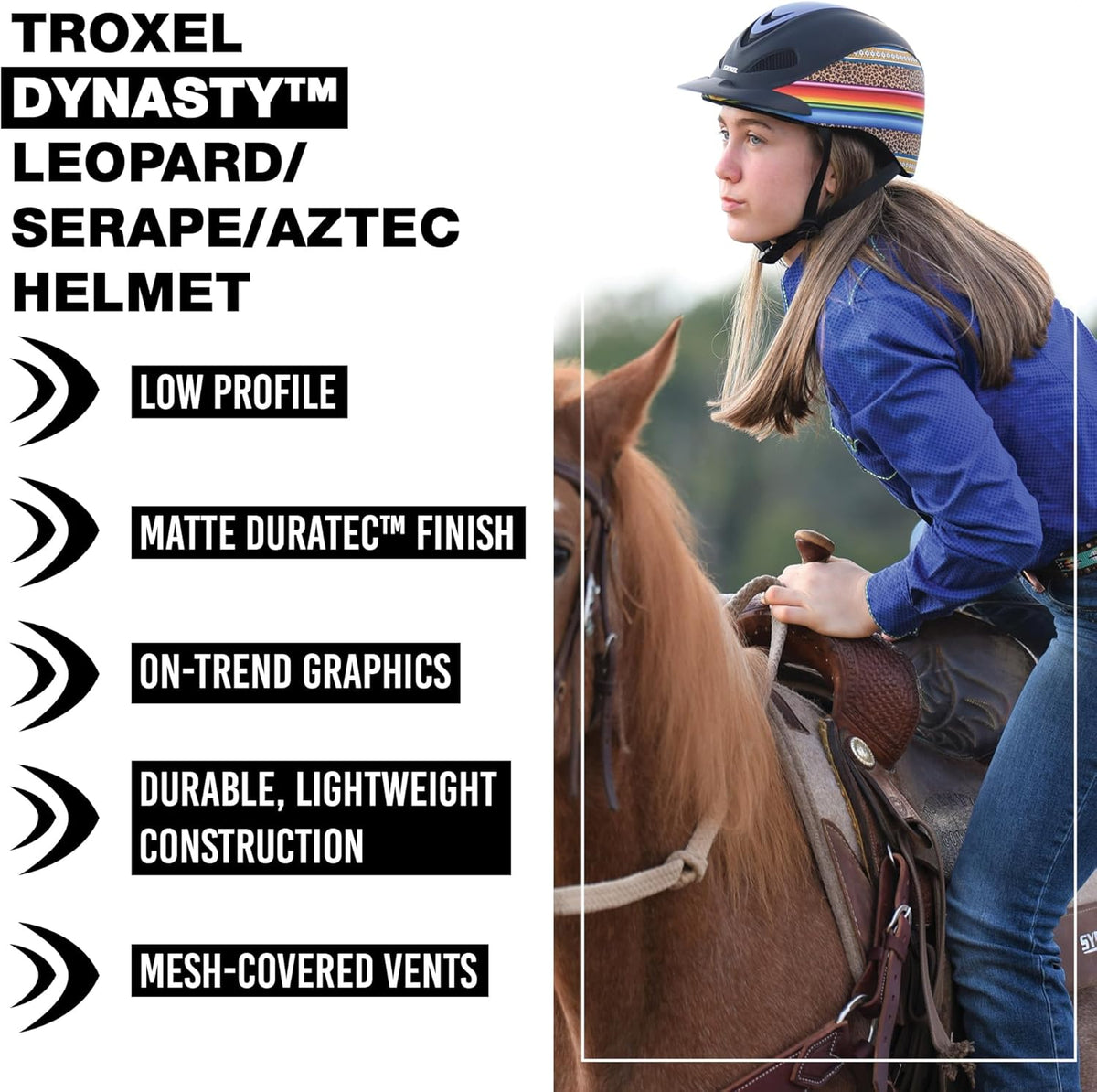 Troxel Dynasty Ultralight Horse Riding Helmet, Low-Profile, Adjustable Design, Safety Horseback