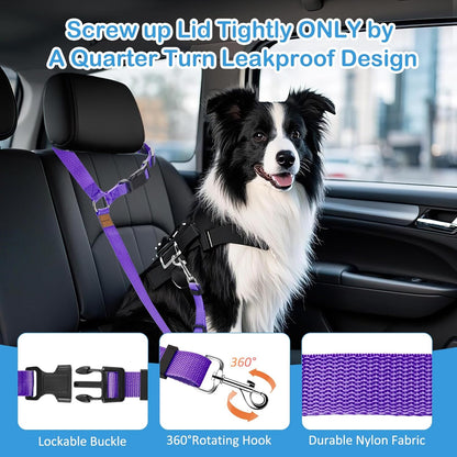 3 Pack Dog Seat Belt for Car, Car Headrest Restraint Adjustable Nylon Fabric, Dog Restraints