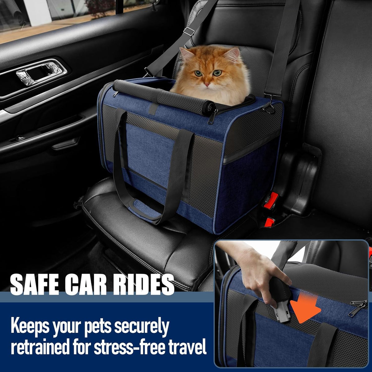 Dog Carrier Soft/Cat Crates Large Cat 20 to 25 pounds/Softsided Pet Car Travel Carry Bag 15 Pound