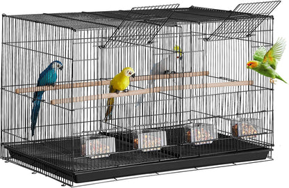 VEVOR 30-inch Flight Bird Cage, Stackable Divided Small Parakeet Cage for Parrots Canaries