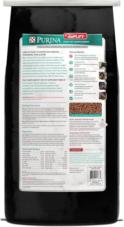 Purina, Amplify Equine, High-Fat Horse Supplement for Maintenance, Breeding, & Performance Horses