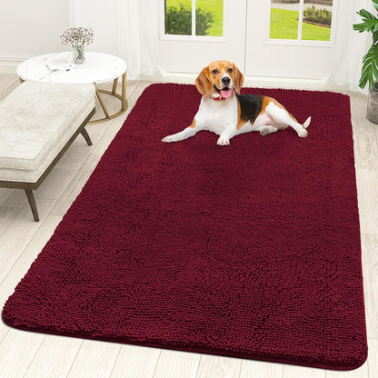 OLANLY Dog Door Mat for Muddy Paws 59x35, Absorbs Moisture and Dirt, Absorbent Non-Slip Washable