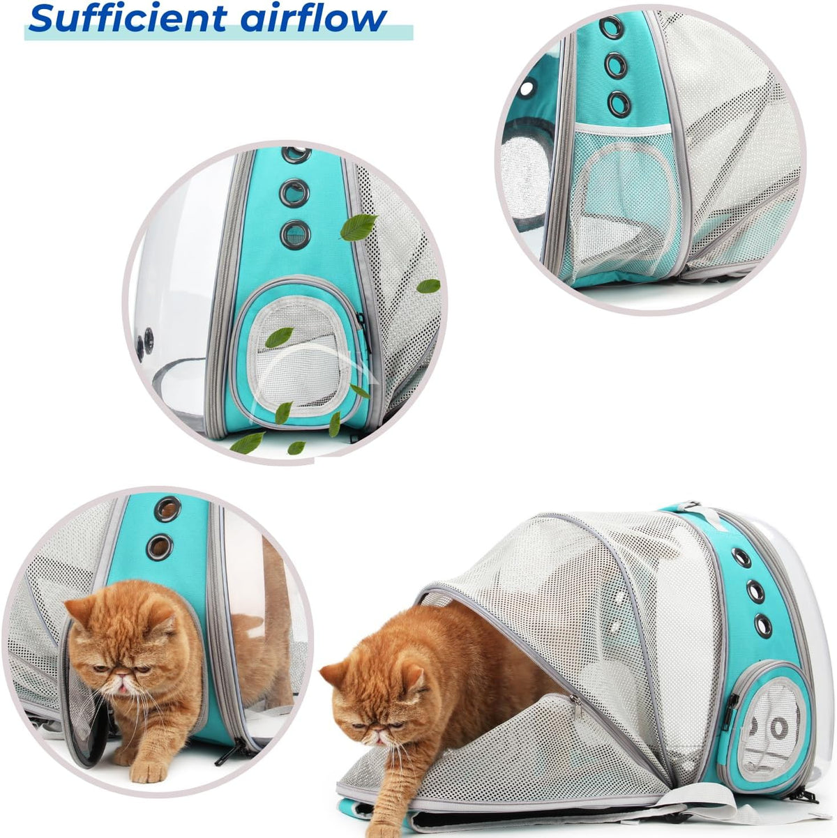 Lollimeow Cat Carrier Backpack, Bubble Expandable Backpack Carrier, Pets and Small
