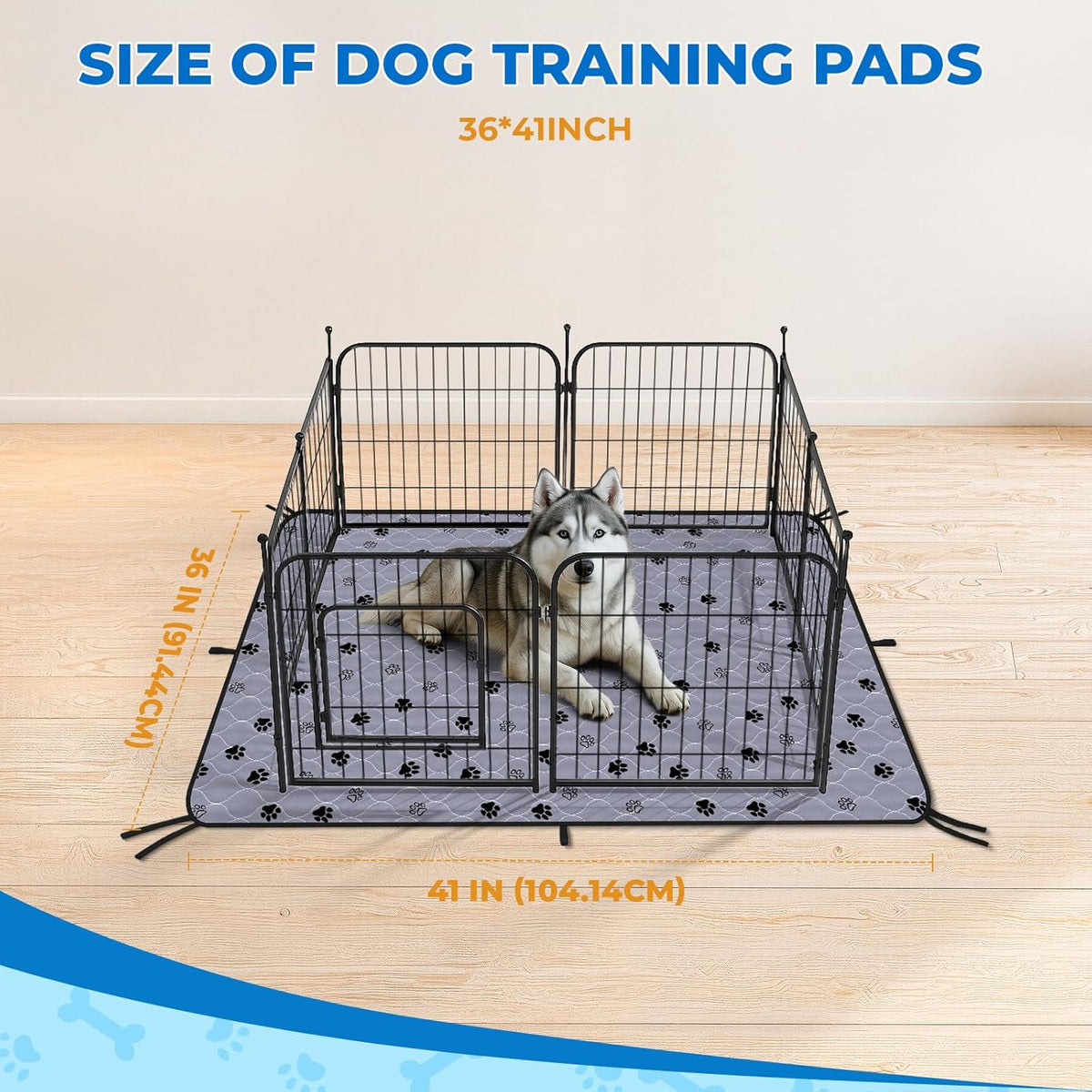 Fostanfly Washable Pee Pads for Dogs, 2 Pack Large 36"x41" Ultra-Absorbent and Leak-Proof Non-Slip