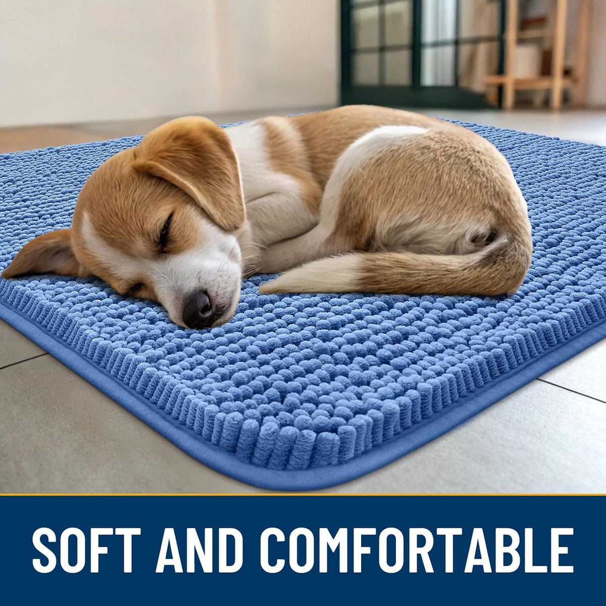 Smiry Dog Door Mat for Muddy Paws 24x16, Absorbs Moisture and Dirt Doormat, Non-Slip Washable Quick