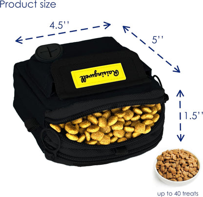 Dog Treat Pouch for Pet Walking and Training with Clicker, Poop Bags, and Three Bags Design Small