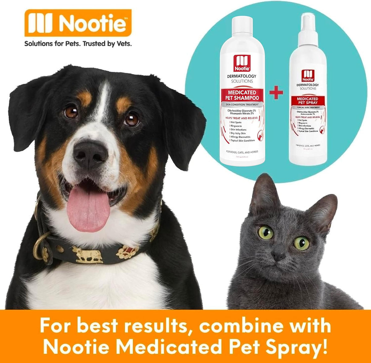 Nootie Medicated Pet Shampoo, Chlorhexidine Dog Shampoo for Itch Relief, Sold in over 5,000 Vet