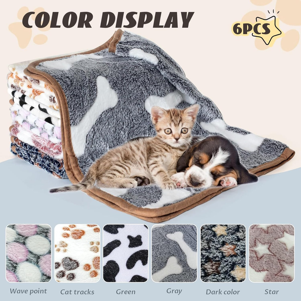 6 Pcs Washable Guinea Pig Blankets Absorbent Animal Fleece Bedding Waterproof Cage Liners Reusable