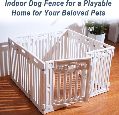 Dog Playpen with Door, DIY Shape Combination Puppy Pen,25.5" H 10-Panel Dog Fence,Non-Slip & Secure