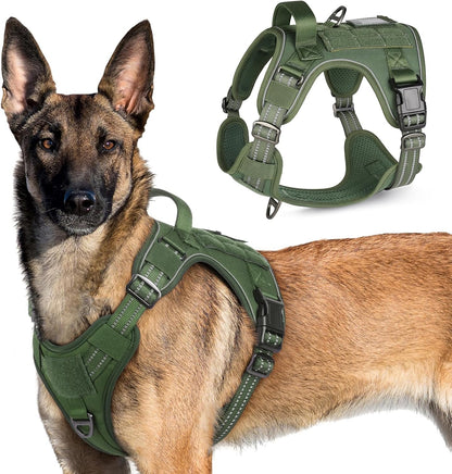 rabbitgoo Tactical Dog Harness for Large Dogs, No Pull Military Service Vest with Handle & Molle