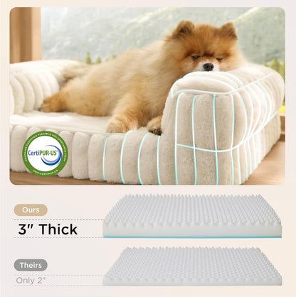 Bedsure Orthopedic Dog Bed for Medium Dogs, Waterproof Memory Foam Medium Pet Beds with Sides