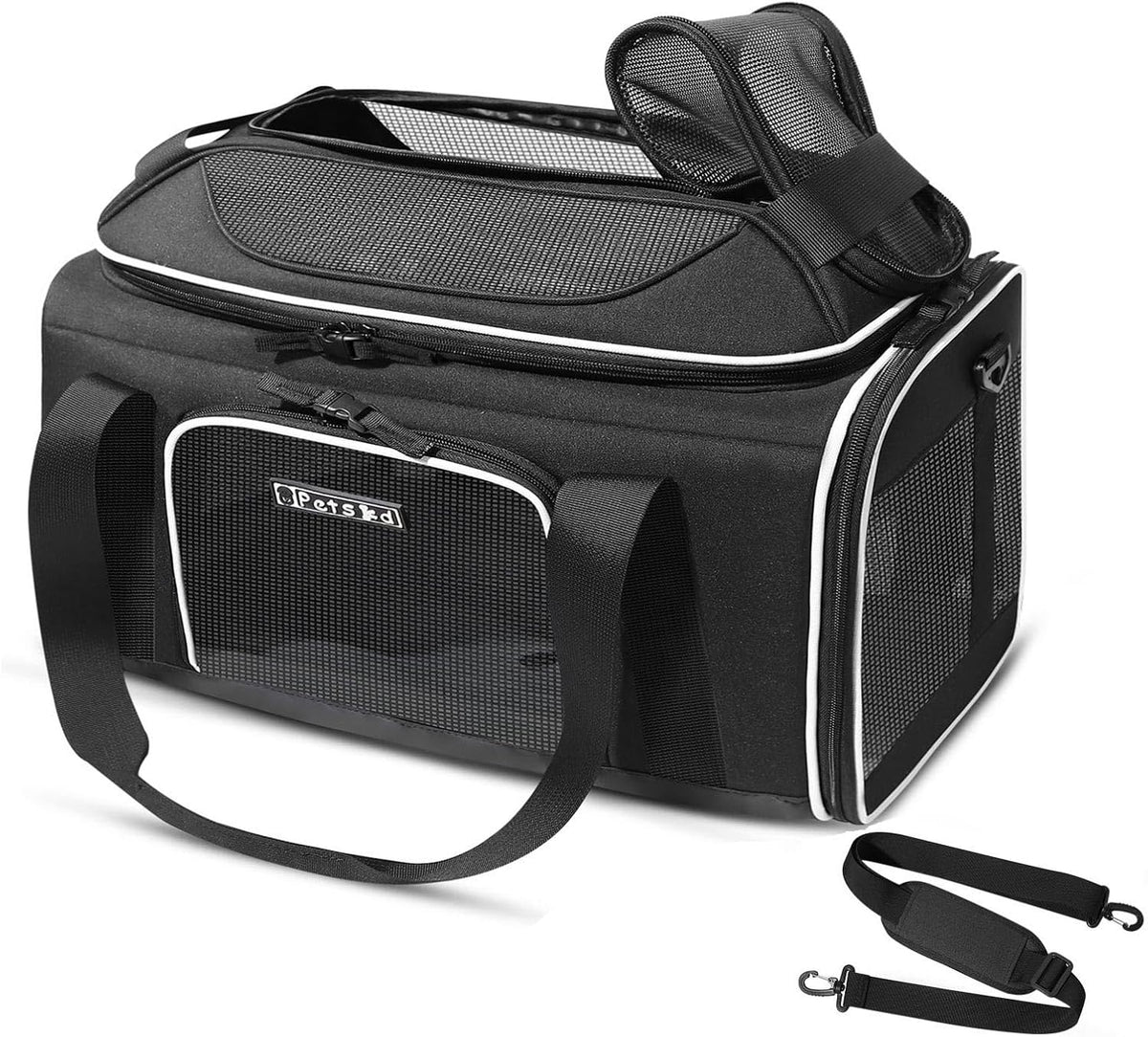 Petskd Top-Expandable Pet Carrier 17x12x8.5 Inches JetBlue Allegiant Spirit Airline Approved