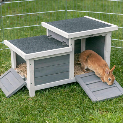 TRIXIE natura Small Animal House - Outdoor/Indoor Rabbit Hideout with Hinged Roof & Raised Floor
