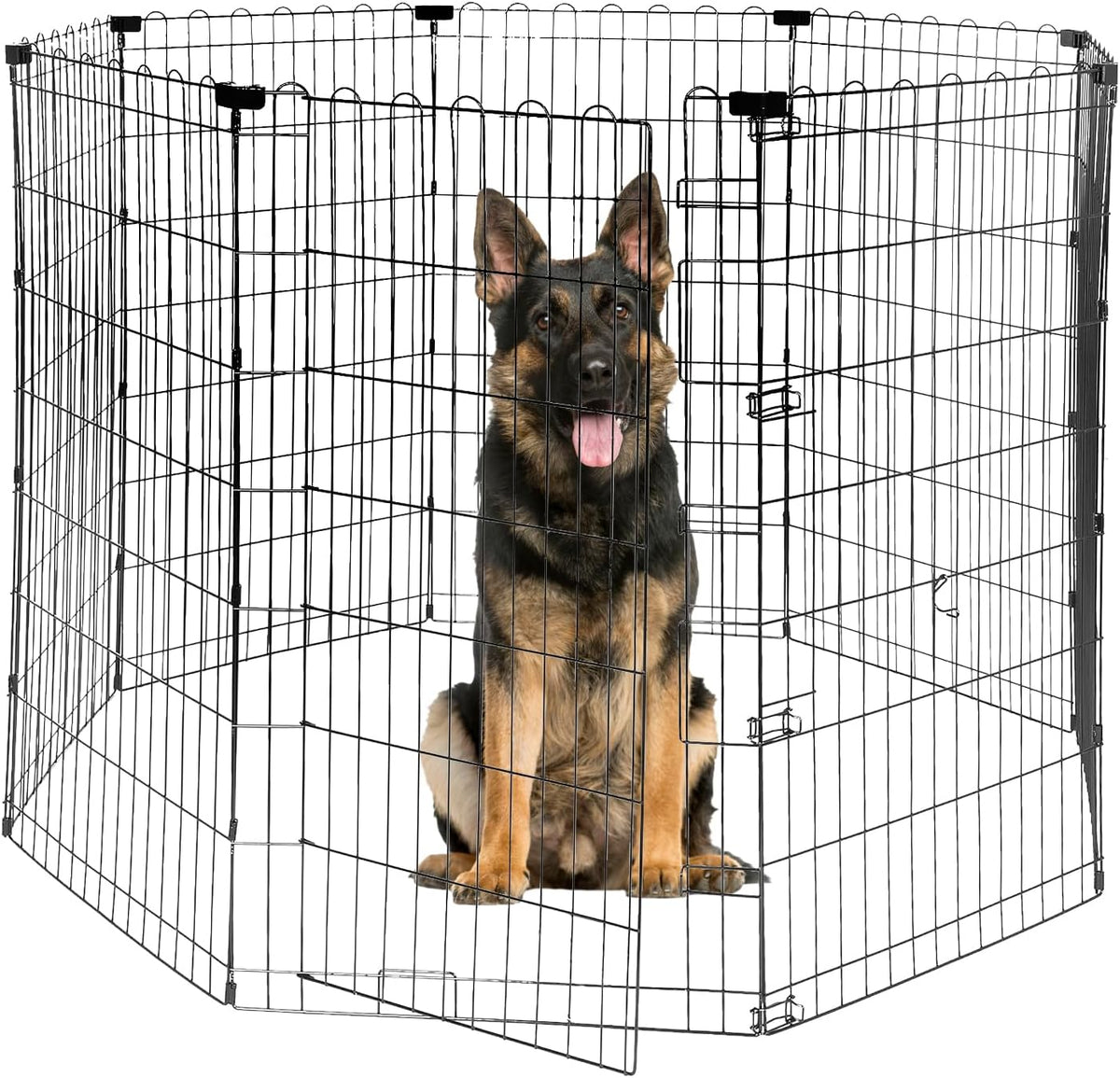 Foldable Dog Playpen 48" Height 8 Panels Metal Exercise Pen No Door - Indoor/Outdoor Dog Play Pen
