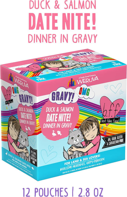 Weruva B.F.F. OMG - Best Feline Friend Oh My Gravy!, Date Nite! with Duck & Salmon in Gravy Cat