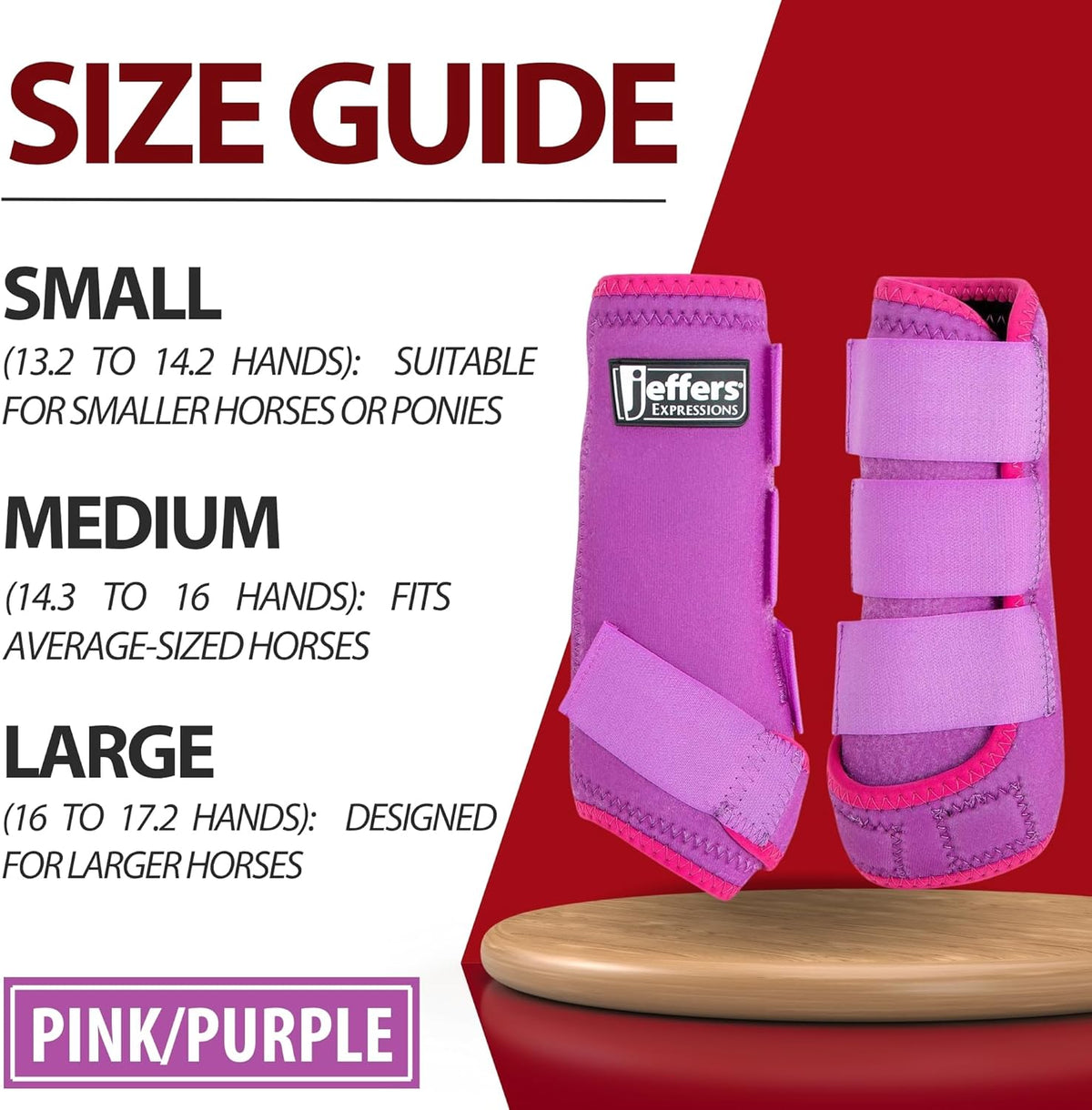 Jeffers Expression Neon Horse Boots 1 Pair - Purple & Pink, Breathable Neoprene, Secure Strap