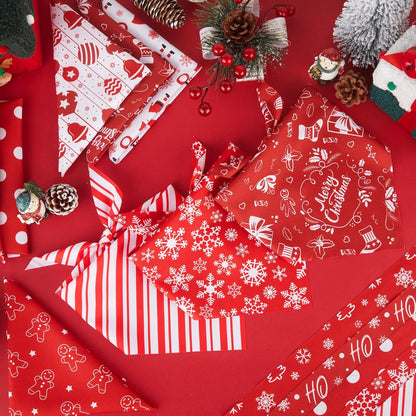 Abbylike 50 Pcs Christmas Dog Bandanas Bulk Xmas Red and White Bandanas for Dogs Triangle Kerchief