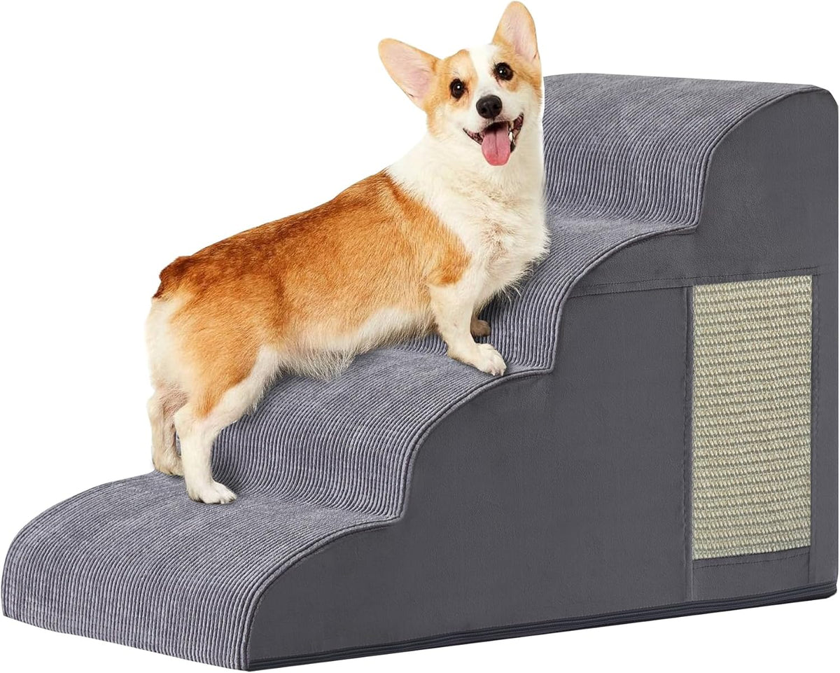 Dog Stairs for Small Dogs, 4-Step Dog Ramp for Bed 19.7" H, Dogs Steps for Bed, Couch, Pet Stairs