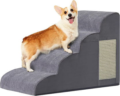 Dog Stairs for Small Dogs, 4-Step Dog Ramp for Bed 19.7" H, Dogs Steps for Bed, Couch, Pet Stairs