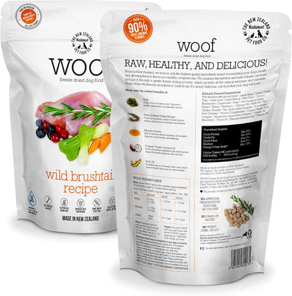Woof Wild Brushtail Freeze Dried Raw Dog Food, Mixer, or Topper, or Treat - High Protein, Natural
