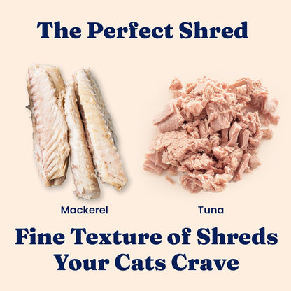 Five Oceans Solid Gold Wet Cat Food Shreds in Gravy - 3 Count Sample Pack - Real Tuna & Mackerel