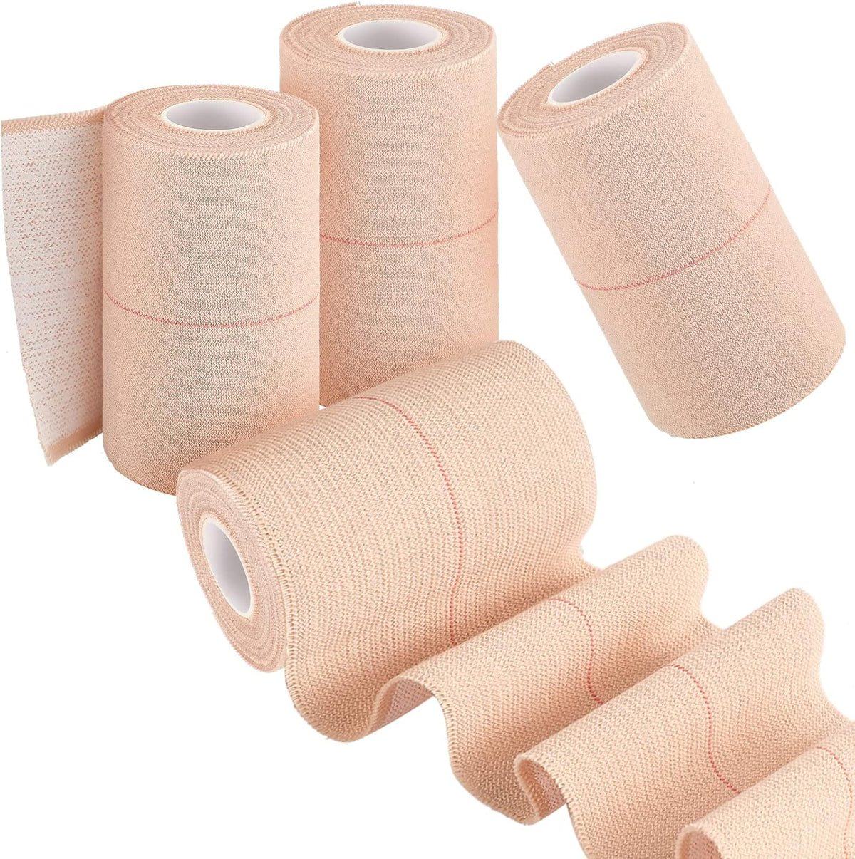 4 Rolls Elastic Tape Adhesive Elastic Tape Self Adhesive Bandage Wrap Flexible Stretch Bandages for