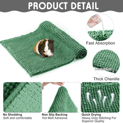Amylove 4 Pcs Guinea Pig Cage Liner Guinea Pig Bedding Washable Fleece Pee Pads Reusable Small