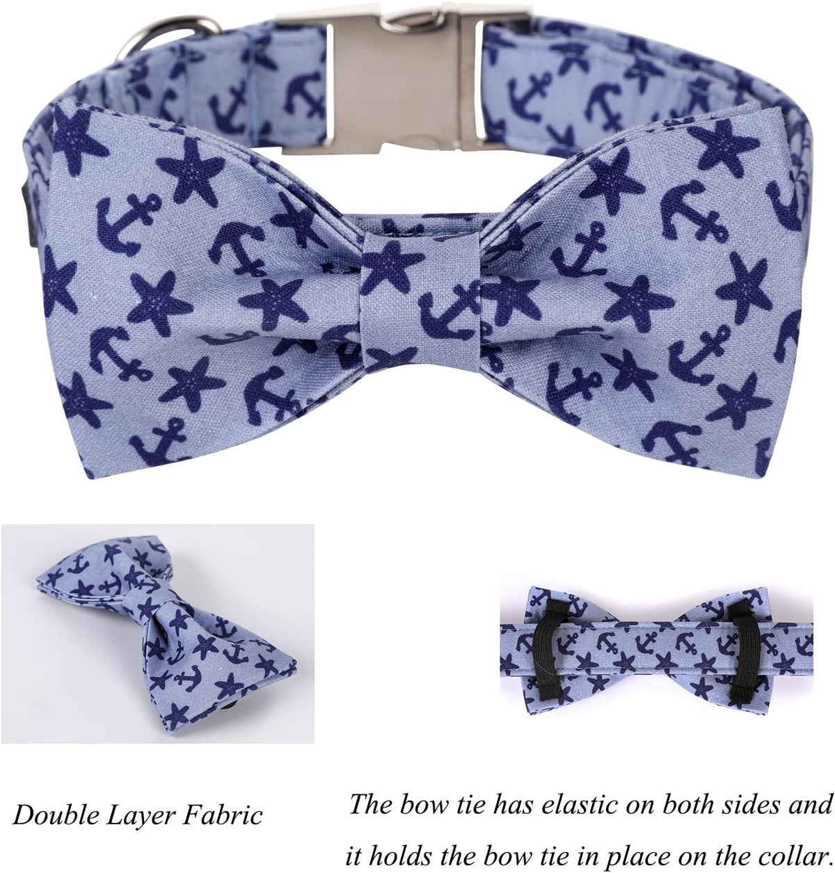 Lionet Paws Dog Collar with Bowtie, Summer Bowtie Collar for Dog,Adjustable Comfortable Dog Collar