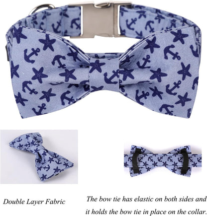 Lionet Paws Dog Collar with Bowtie, Summer Bowtie Collar for Dog,Adjustable Comfortable Dog Collar