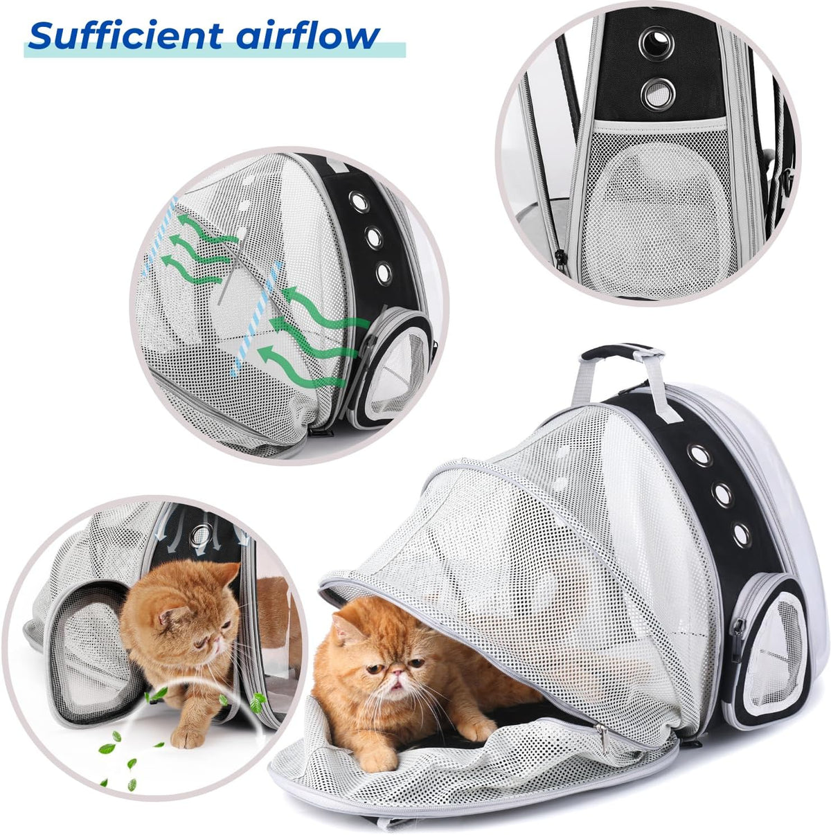 Lollimeow Cat Carrier Backpack, Bubble Expandable Backpack Carrier, Pets and Small