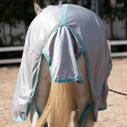 Horse Fly Sheet with Detachable Neck Cover & Belly Wrap, Adjustable Fly Sheet for Horses