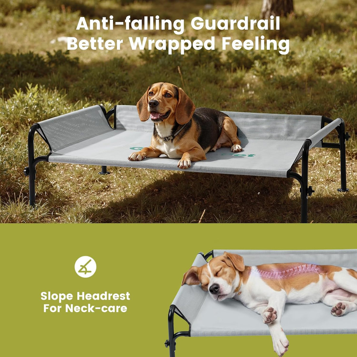 Gardner Pet Elevated Dog Bed for Medium Size Dog, Outdoor Raised Bed Waterproof Portable Cooling