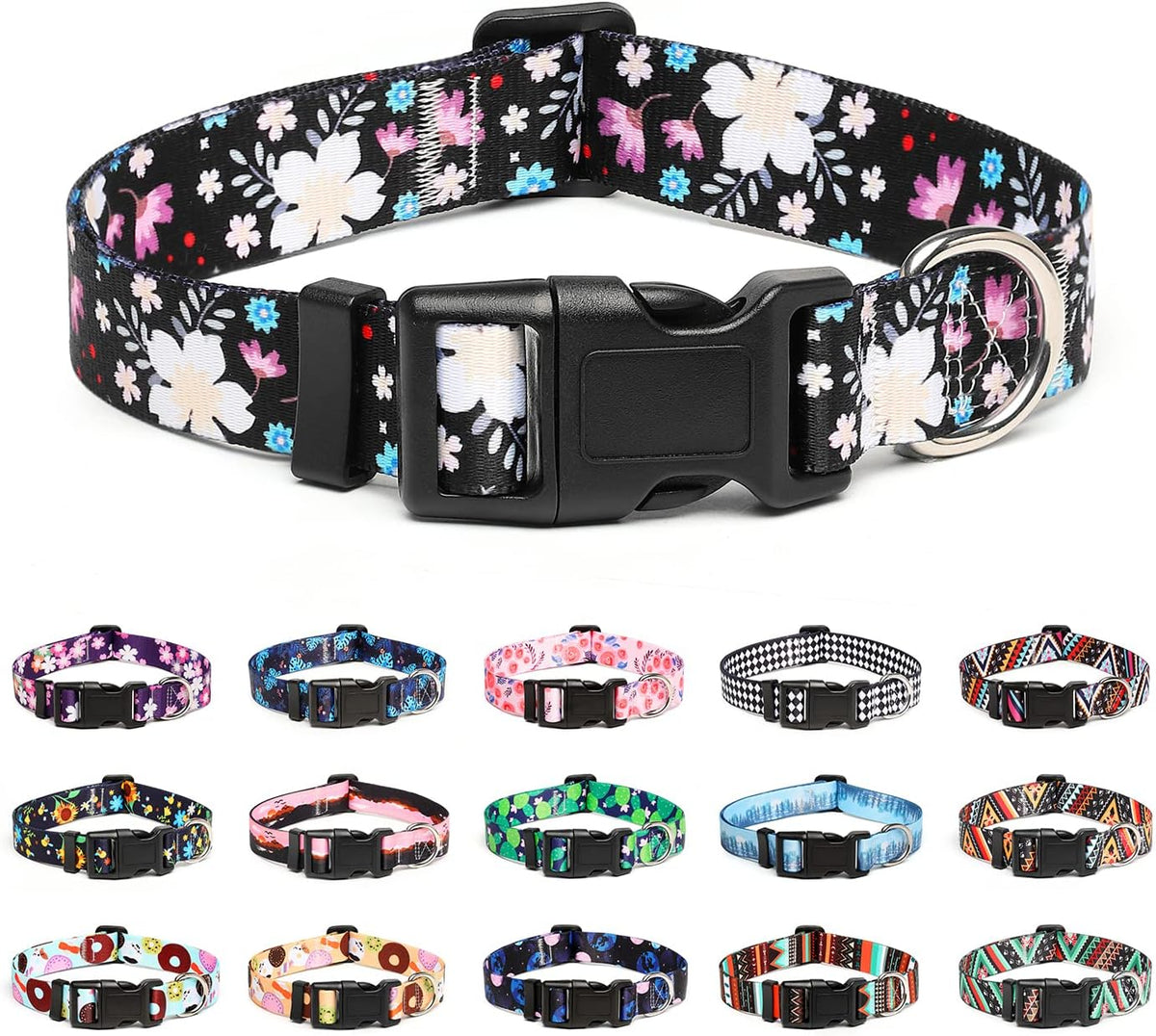 Mercano Adjustable Dog Collar - Special Design Patterns, Soft Nylon Comfortable Sturdy Pet Collar