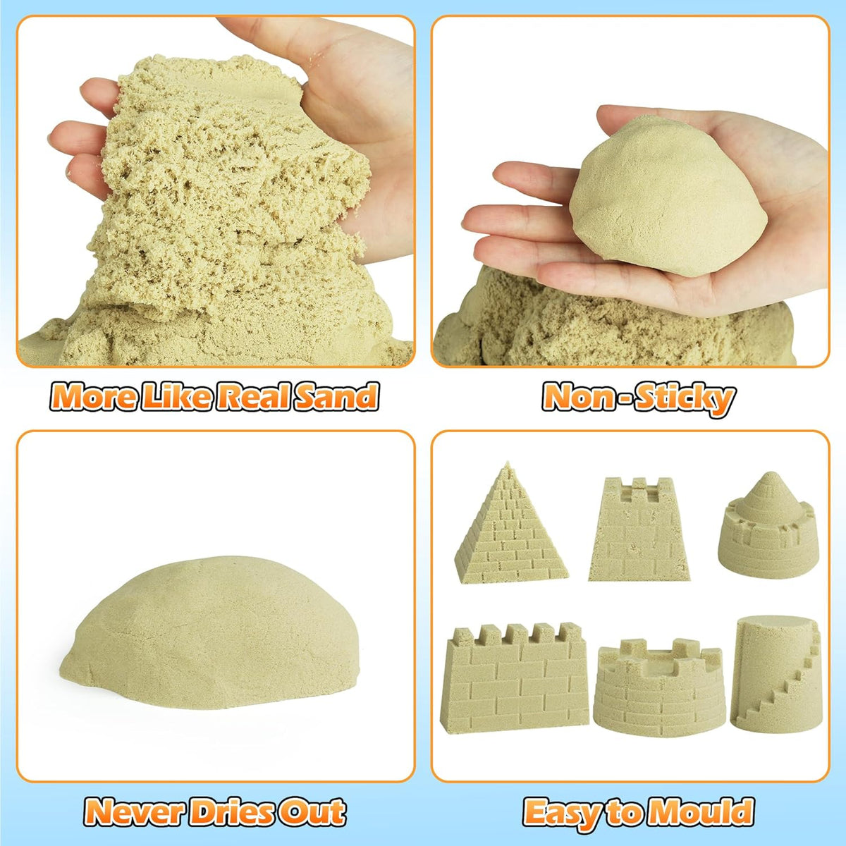 Sand Construction Site Kit - 37 Pcs Play Sand Art Kit with 8 Construction Trucks, Folding Sandbox